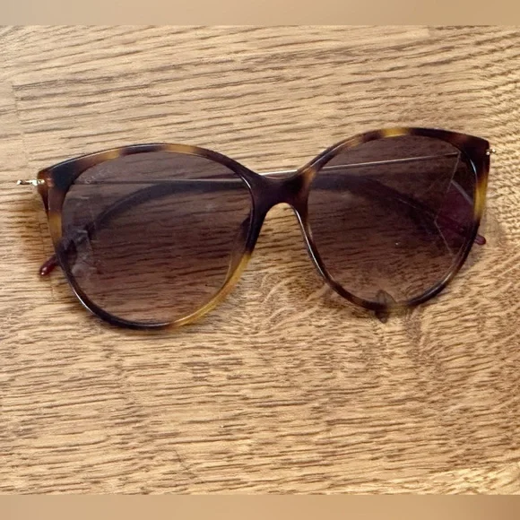 Authentic NWT Gucci Cat Eye Sunglasses in Havana/Red Shade - Picture 3 of 16